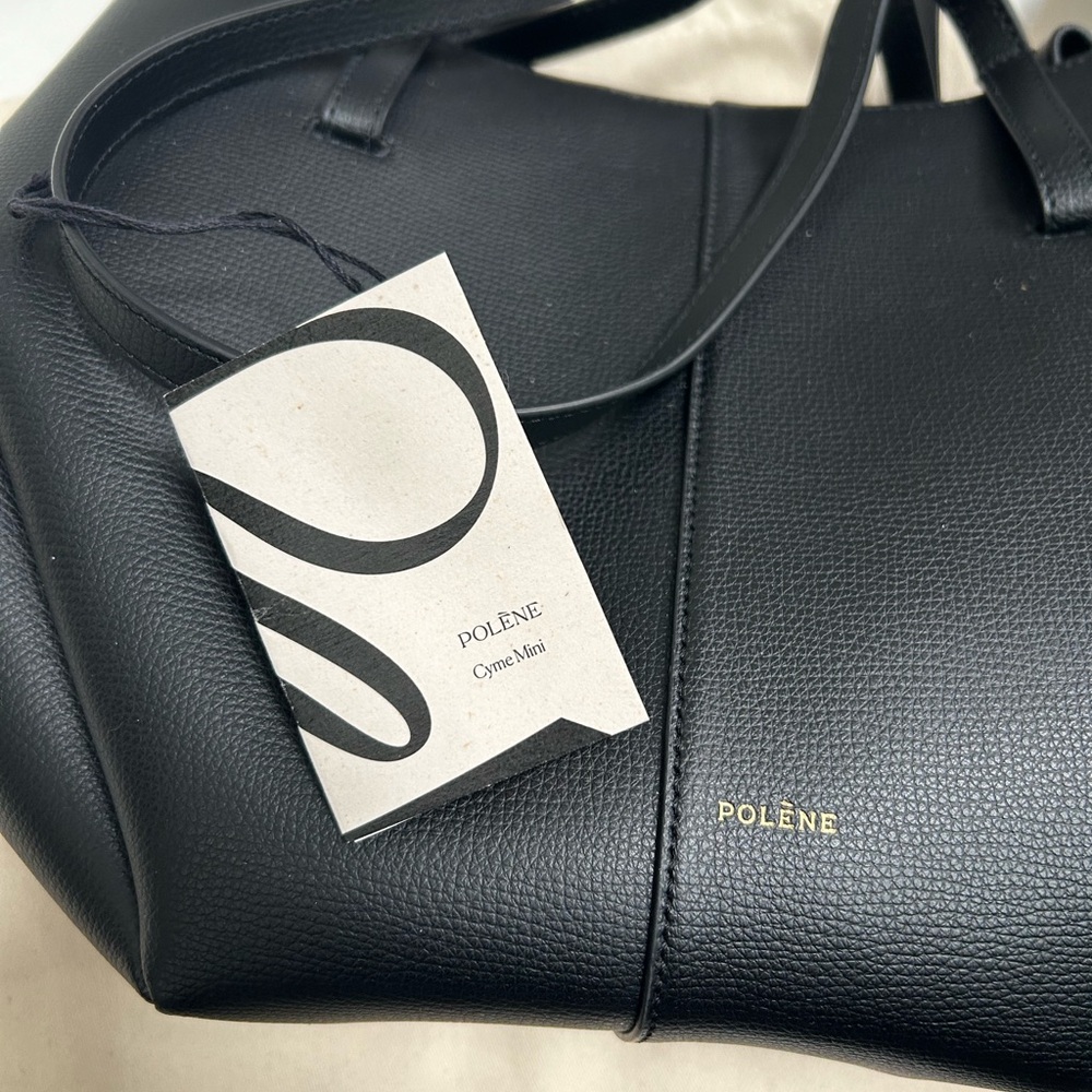 Polène Black Mini Cyme Leather Tote - Picture 5 of 9